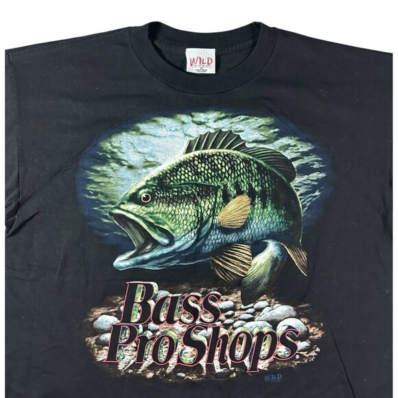 Vintage Bass Pro Shops Graphic Shirt Men’s XL Fishing Wild Wear USA 90s Rare - Picture 1 of 11